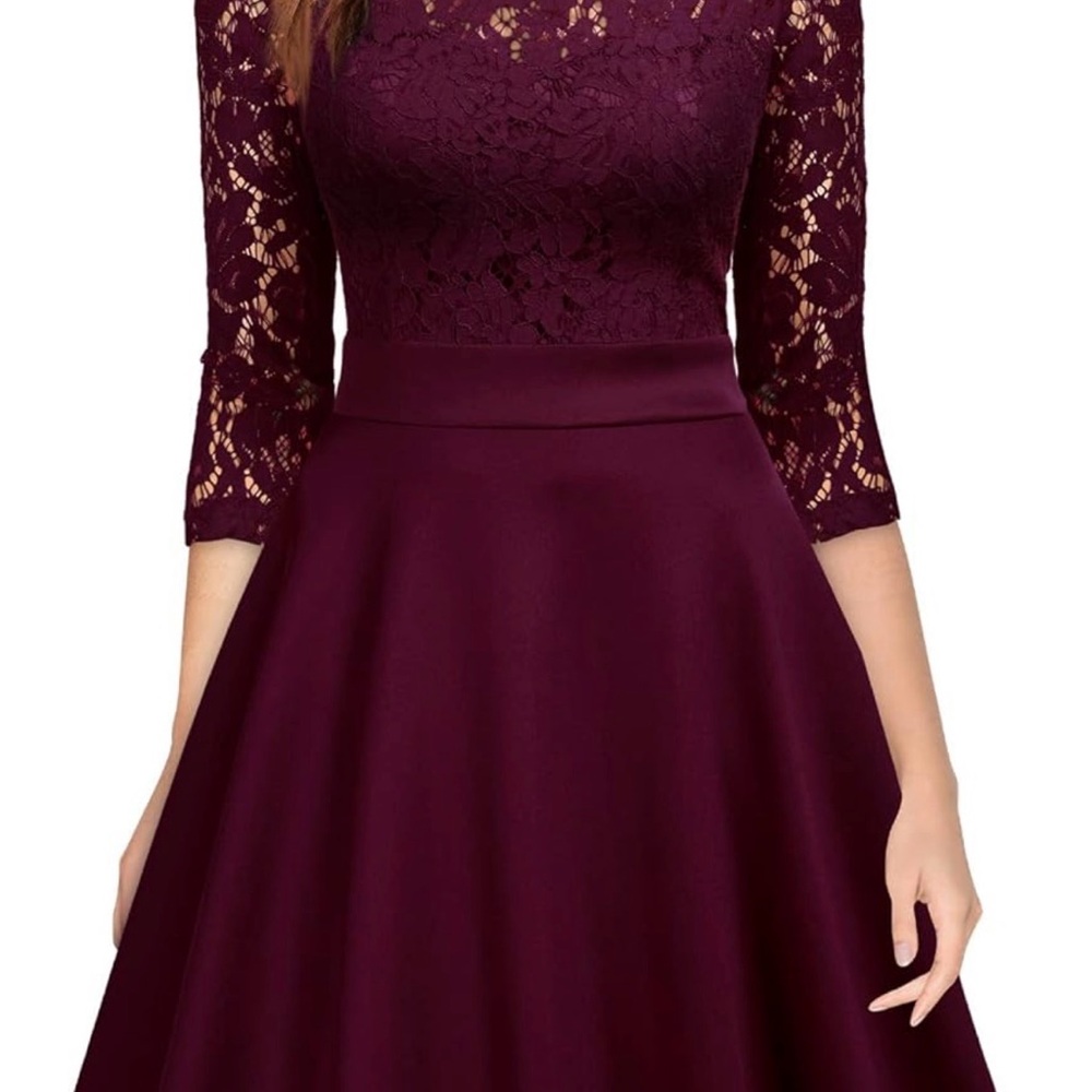 Elegant Burgundy Lace Dress NWT
